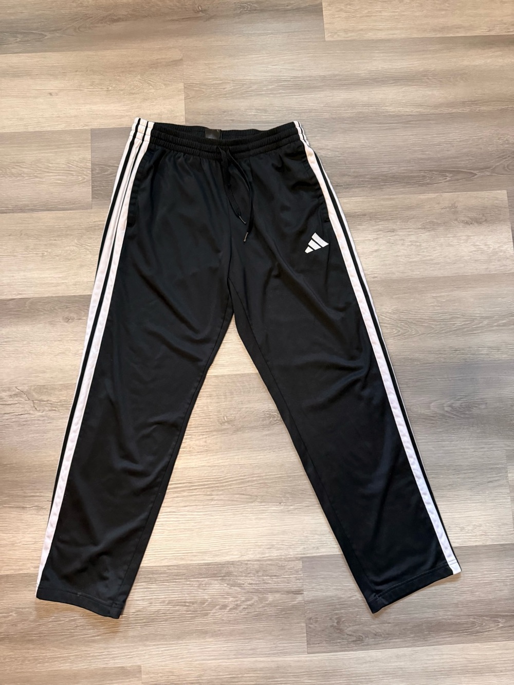 adidas Men’s Black Sweatpants with White Side Stripes